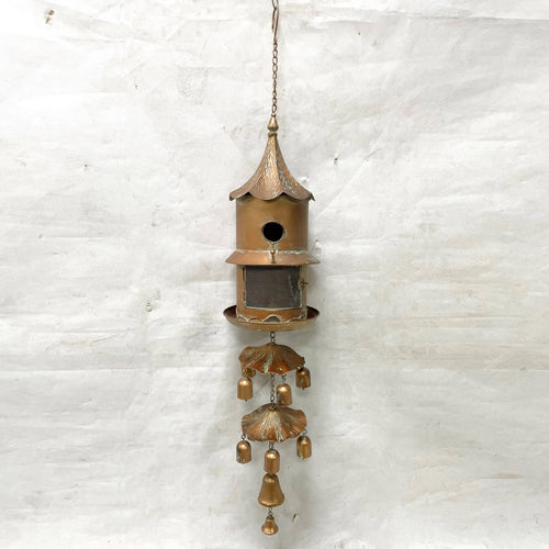 4 Asst. Hanging Birdhouse Feeder with Chimes
