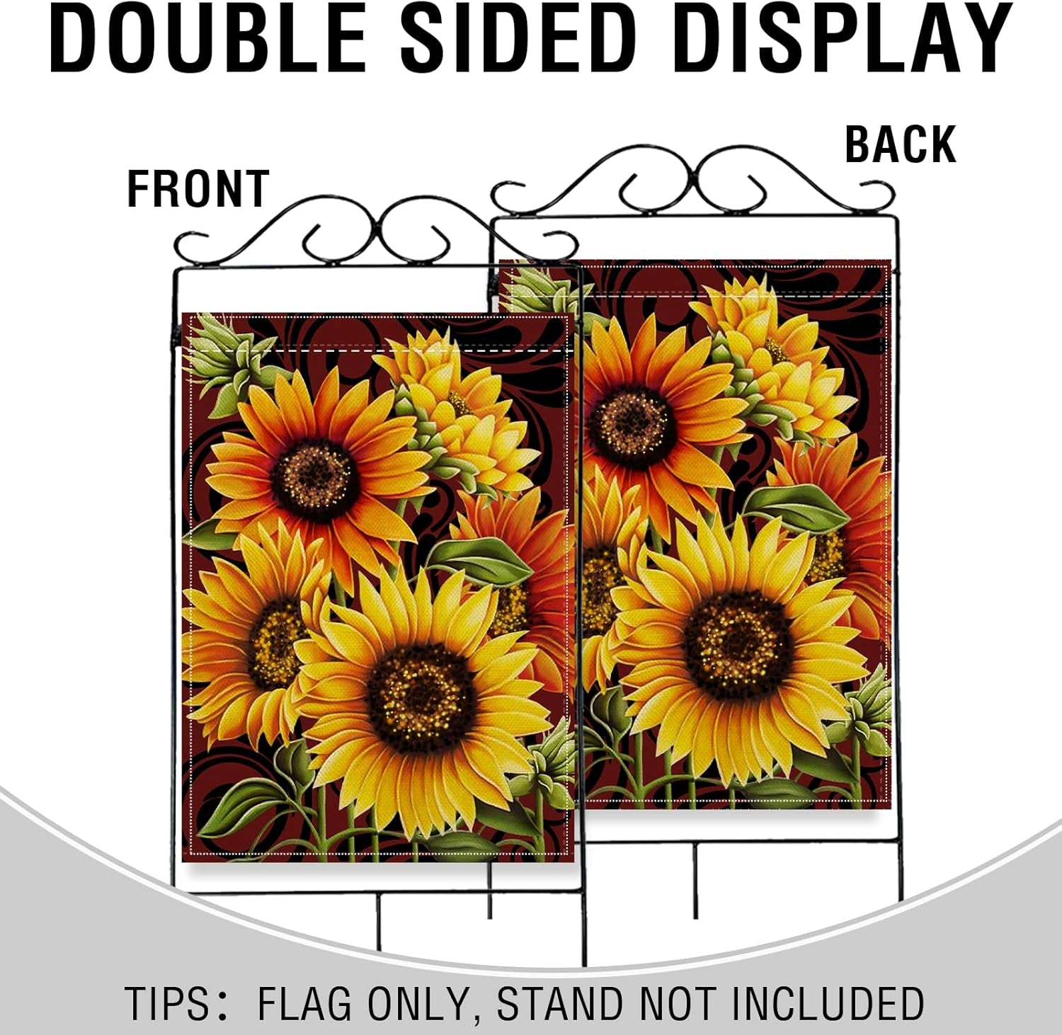 Home Decorative Sunflowers House Flag, Summer Fall Garden Yard Outdoor Welcome Decor Autumn Vintage outside Flower Decoration Sign, Farmhouse Seasonal Large Burlap Flag Double Sided 28 X 40