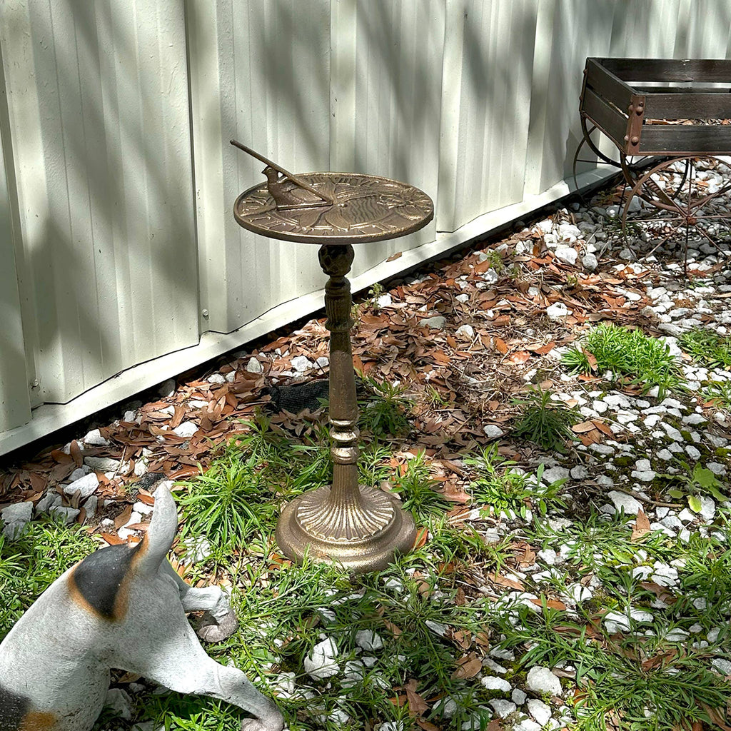 21-Inch Cast Iron Bronze Dragonfly Sundial Garden Décor