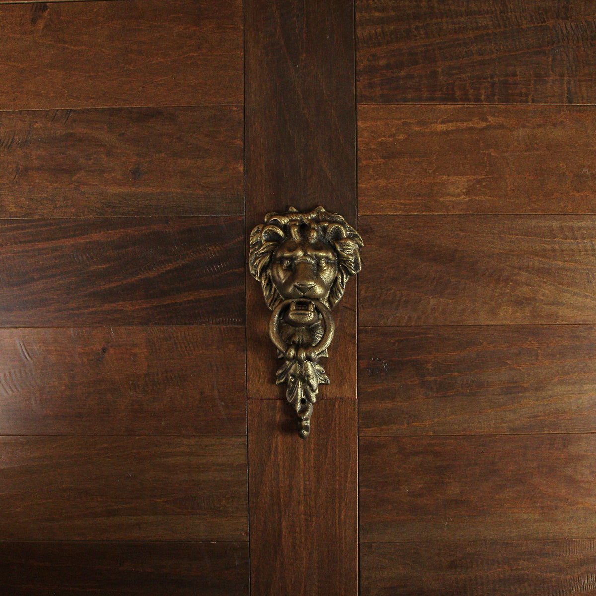 10-Inch Vintage Lion Door Knocker — Antique Bronze Cast Iron
