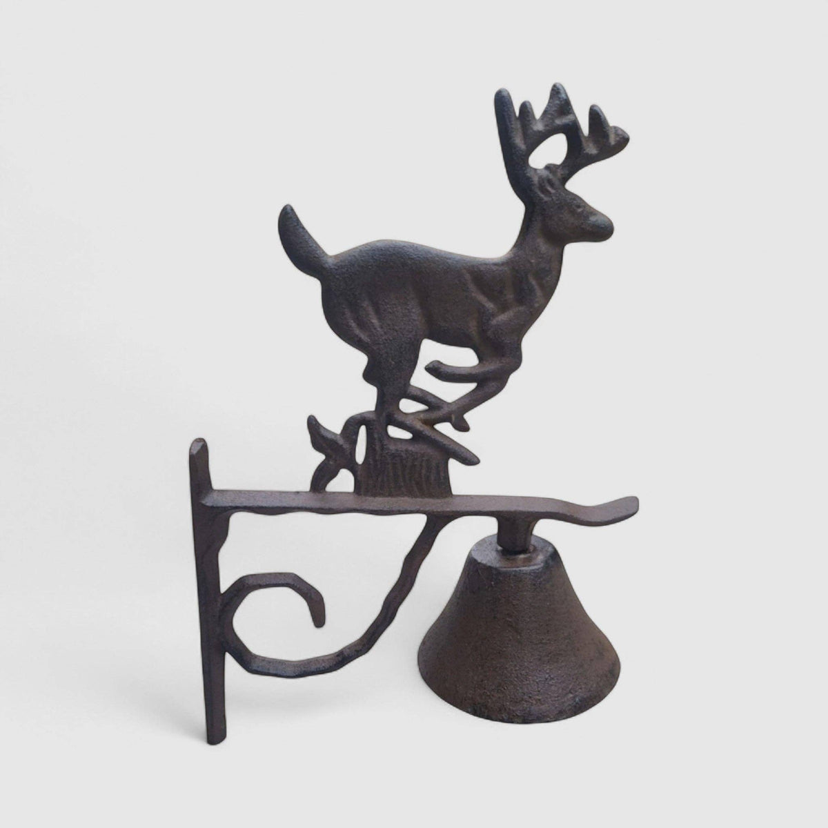 Deer Doorbell, Cast Iron Rustic Woodland Porch Bell and Chime, 11.8"