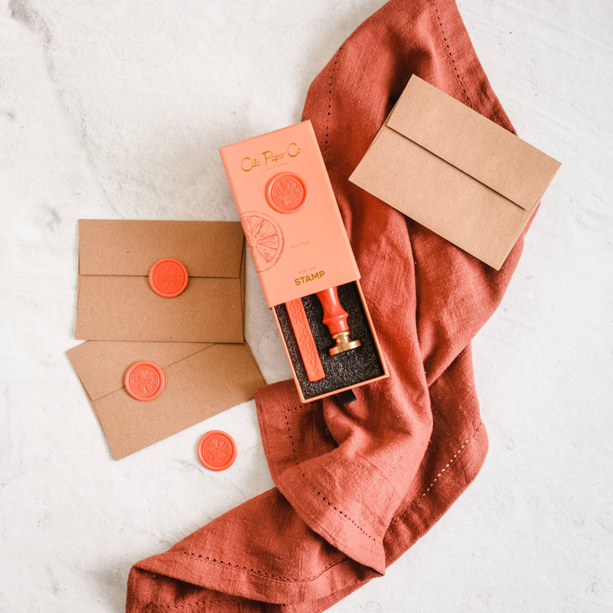 Wax seal stamp and wax stick set