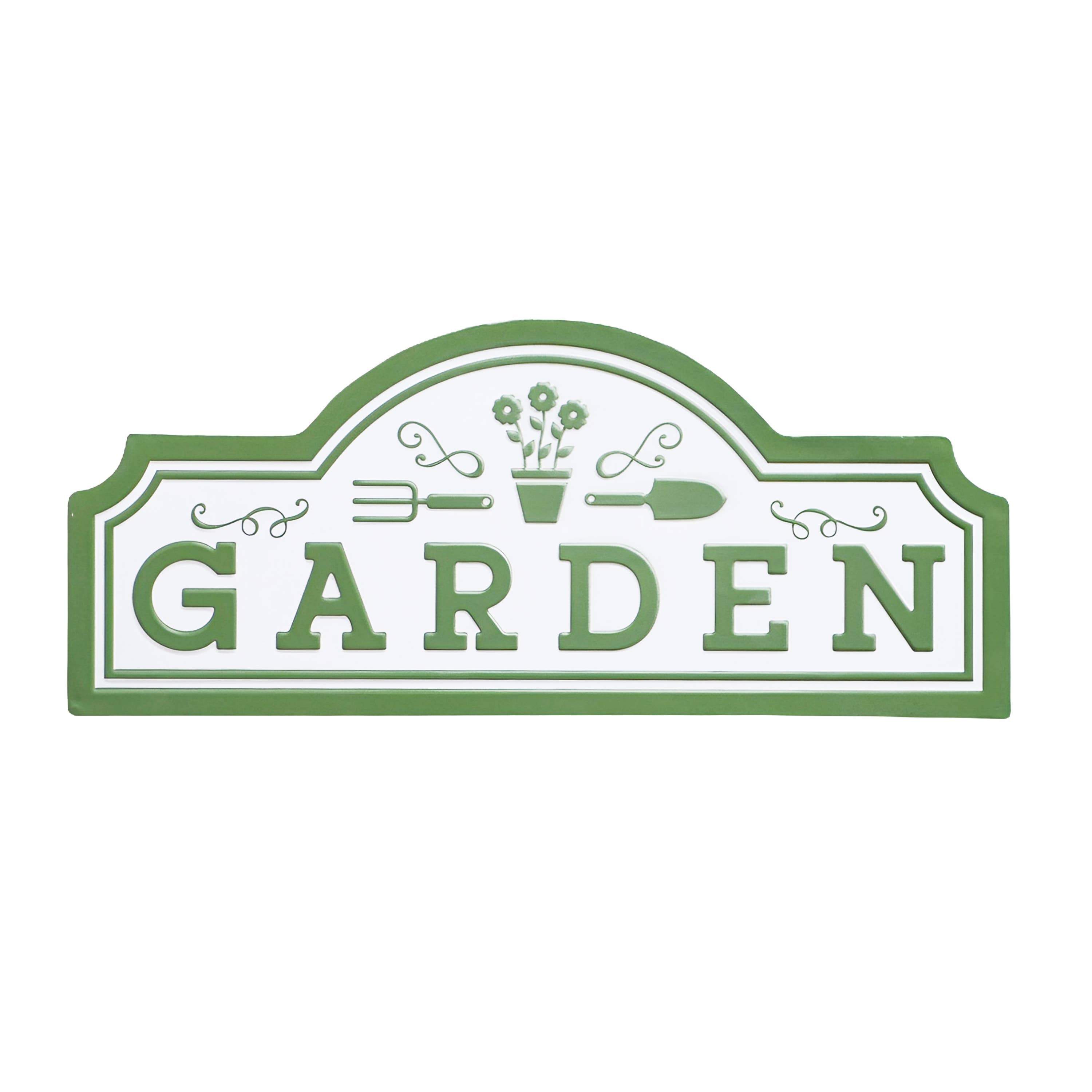 “Garden” Metal Wall Sign | French Market Style – 20"