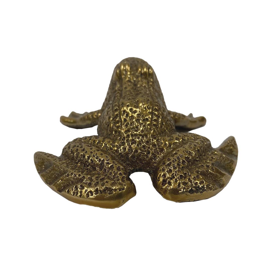 Antiqued Solid Brass Frog Tabletop Decor | Home accents