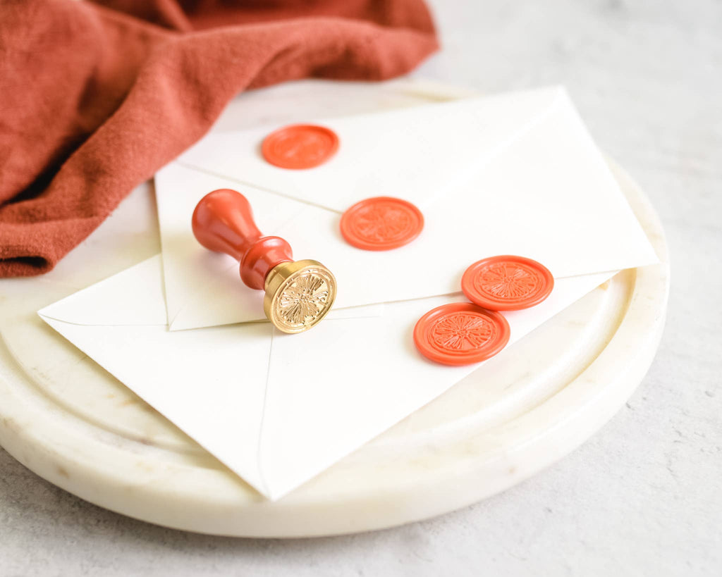 Wax seal stamp and wax stick set