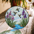 Hummingbirds stained glass suncatcher, nature window decor