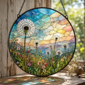 Dandelion Meadow Stained Glass Suncatcher, Botanical Nature