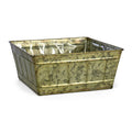 SQ TIN VERDIGRIS PLANTER