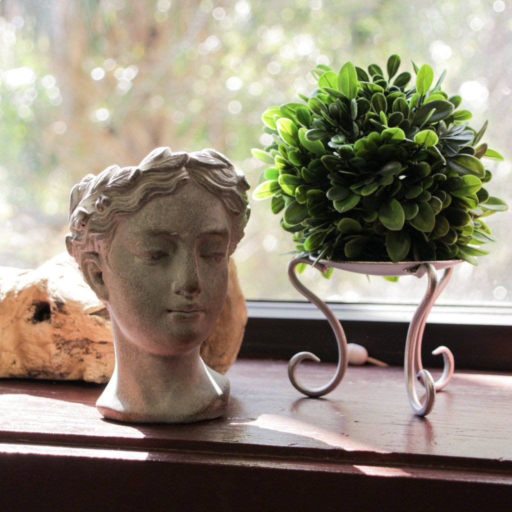 Weathered Gray Greek Lady Wall Mount Cement Planter 6 Inches