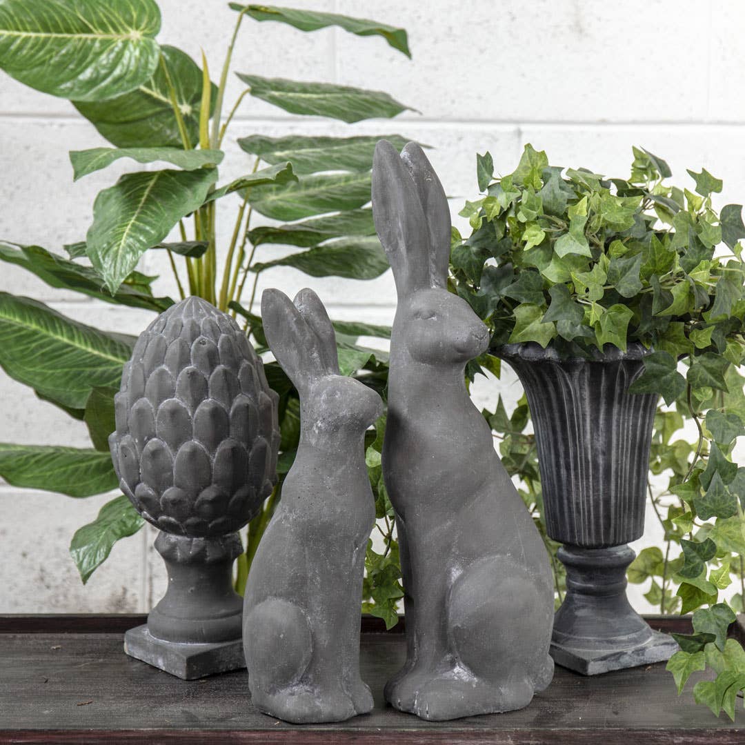 Round Cement Fluted Urn 7"D