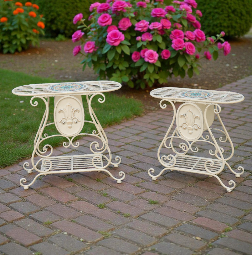 Atlantis Collection Set of 2 Mosaic Plant Stands "Poseidon"