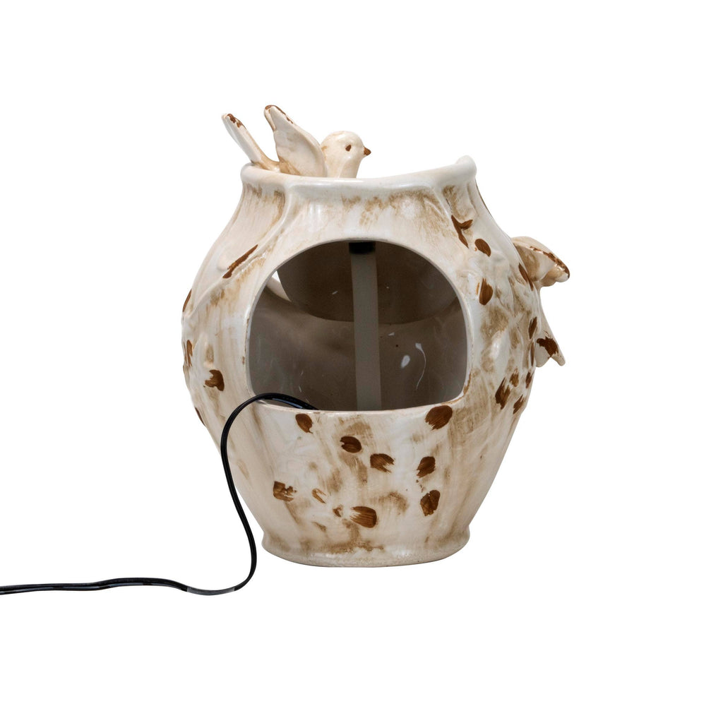 Distressed Bird Bath Garden Water Fountain with Pump