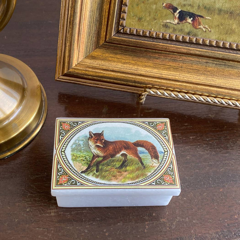 Red Fox Printed Soapstone Box | Jewelry storage