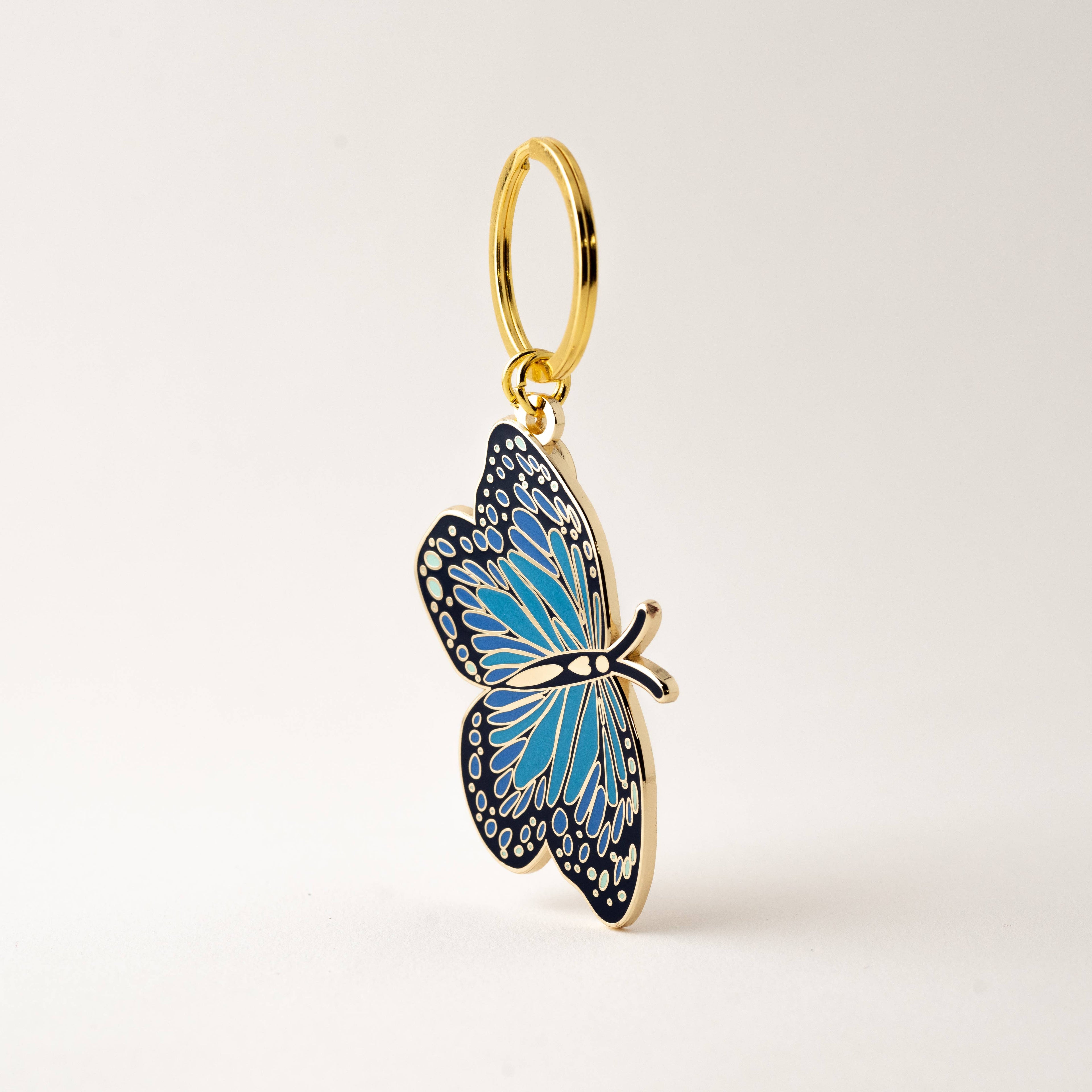 Blue Morpho Butterfly Keychain & Bag Charm, Spring Gifts