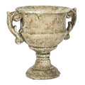 Round Cement Classic Style Urn w/ Handles