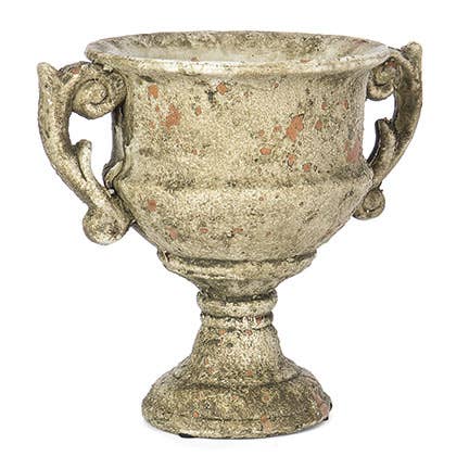 Round Cement Classic Style Urn w/ Handles