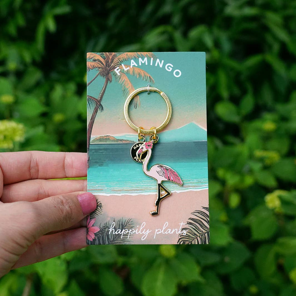 Pink Flamingo Keychain charm, Coastal & Beach Spring Gifts