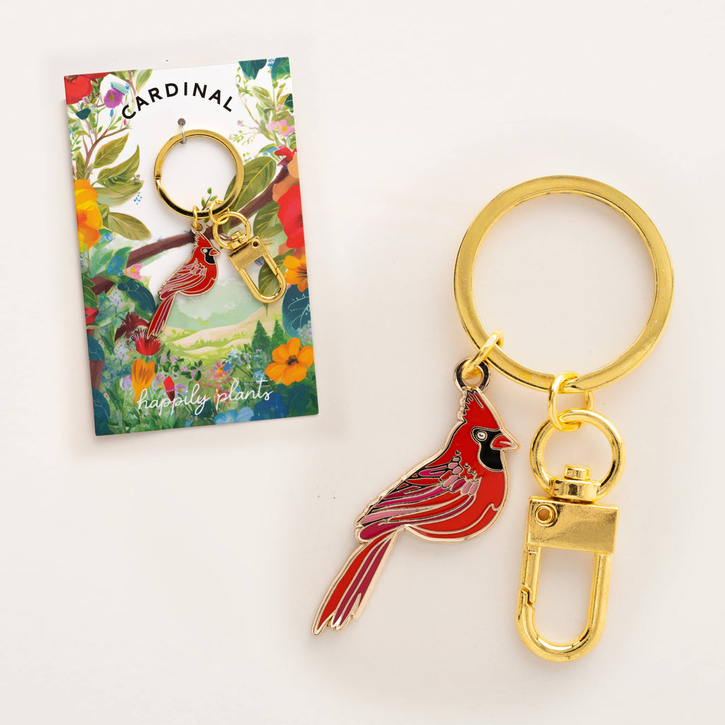 Red Cardinal Keychain & Bag Charm, Bird Gifts, Remembrance