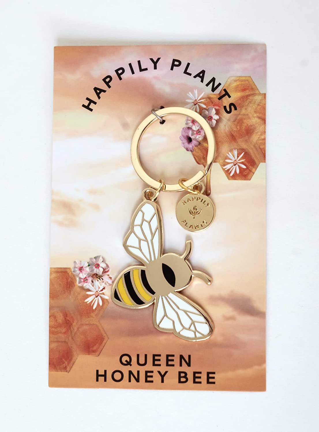 Honey Bee Keychain & Bag Charm, Nature Gifts